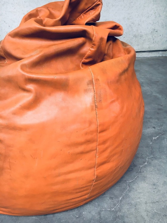 Image 1 of Pouf in pelle patchwork dal design vintage, Italia anni '70