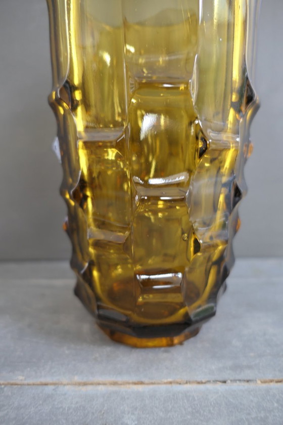 Image 1 of Vaso in vetro Art Déco color ambra
