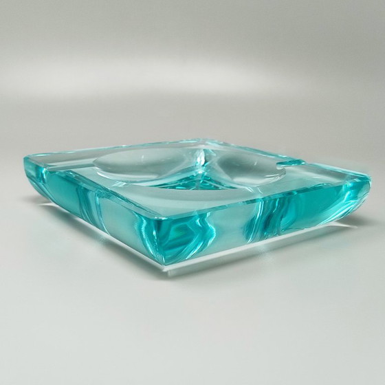 Jaren 70 Mid-Century Aquamarijn Asbak van Fontana Arte. Gemaakt in Italië – Glazen & Karaffen, Crystal (photo 2 of 7)