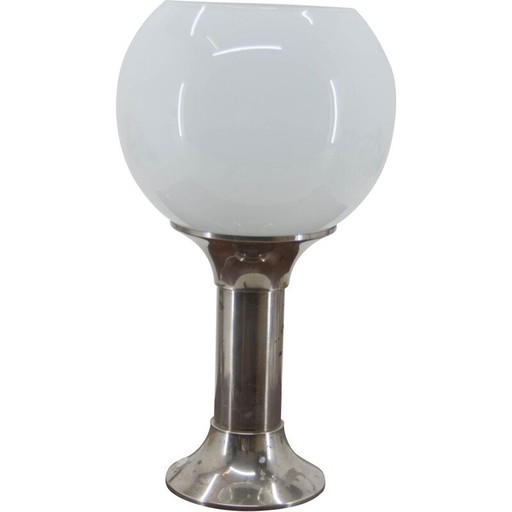 Lámpara de mesa vintage art déco de cristal opalino, 1930