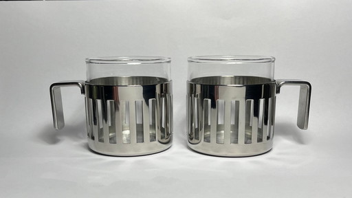 2 Alessi ARDT Espressotassen - Aldo Rossi - Memphis Style - 1980s