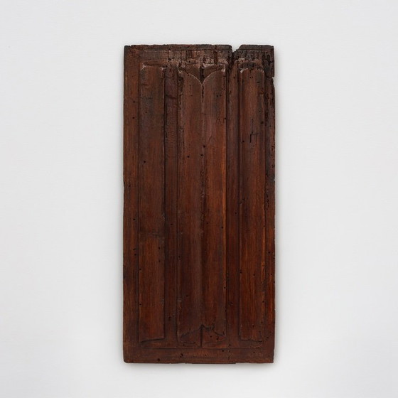 Image 1 of 16th Century oak carved Gothic Panel, Belgium