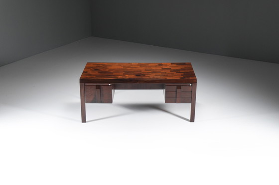 Image 1 of Stunning Desk Table In Brazilian Rosewood By Jean Gillon For Italma Woodart.