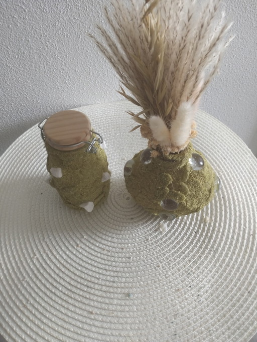 Ensemble vase et pot de rangement