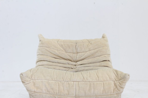 Image 1 of Vintage Togo Ligne Roset armchair velvet beige