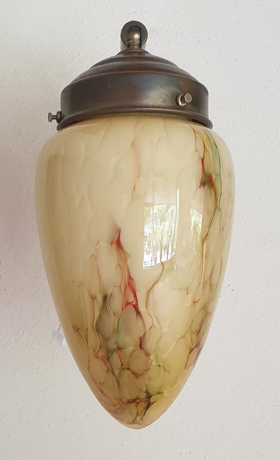 Image 1 of Art-Deco-Wandleuchte aus Opalglas