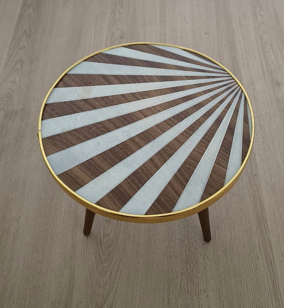Image 1 of Beistelltisch aus den Fünfzigern mit ungewöhnlichem Motiv