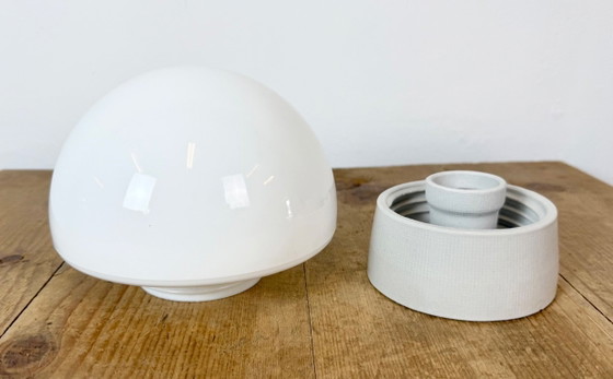 Lampadario vintage in porcellana bianca, anni '70 – Plafoniere, Ceramic, Glass (photo 6 of 12)