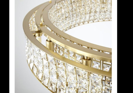 Lustre moderne en cristal Laiton Or Lustre 12 Lumières Contemporain