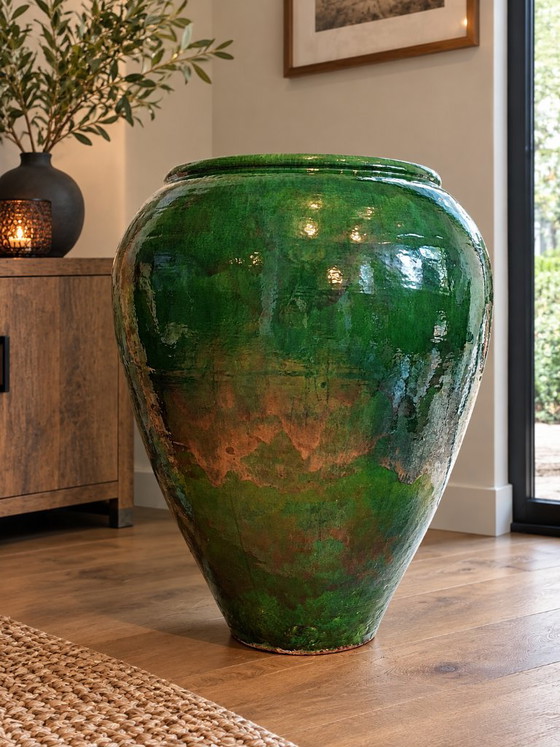 Large green ceramic flower pot – a real eye-catcher – Decorative Objects (photo 2 of 5)