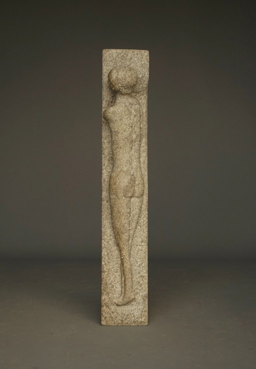 Carved Stone Sculpture of a Reclining Nude. 1960s