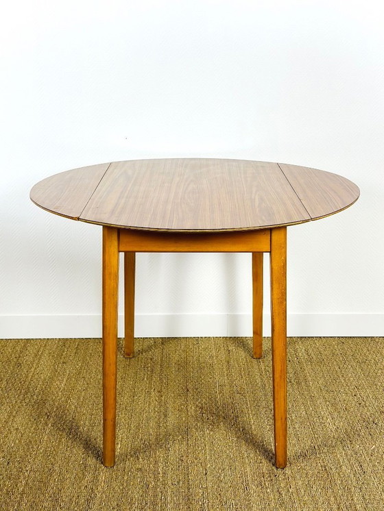 Image 1 of Table de salle à manger ronde vintage pliante, 1970