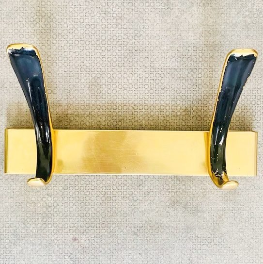 Image 1 of Appendiabiti da parete vintage in metallo dorato Hollywood Regency anni '60