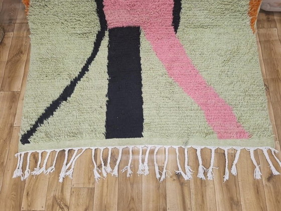 Image 1 of Tapijt van puur wol, handgeweven in de traditionele Marokkaanse stijl, 200 x 400 cm