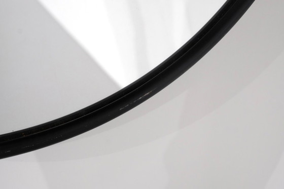 Image 1 of Vintage ronde stalen spiegel, Italië, jaren 70.