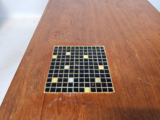 Louis van Teeffelen -  Vintage Teak Coffee Table for Wébé - 1960's, Salontafels, Keramiek, Hout, Zwart (foto 5 van 7)