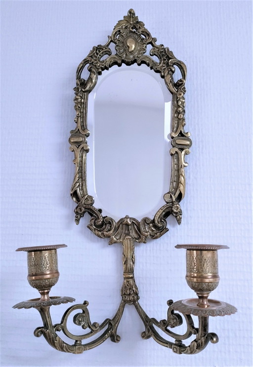 Espejo de araña de bronce, principios del siglo XX