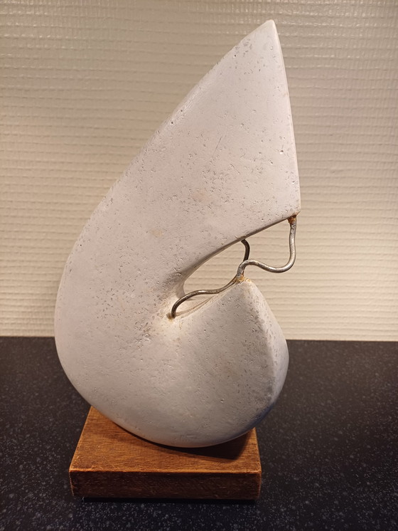 Image 1 of 2 pieces black and white sculpture organic abstract figurine objects ying yang