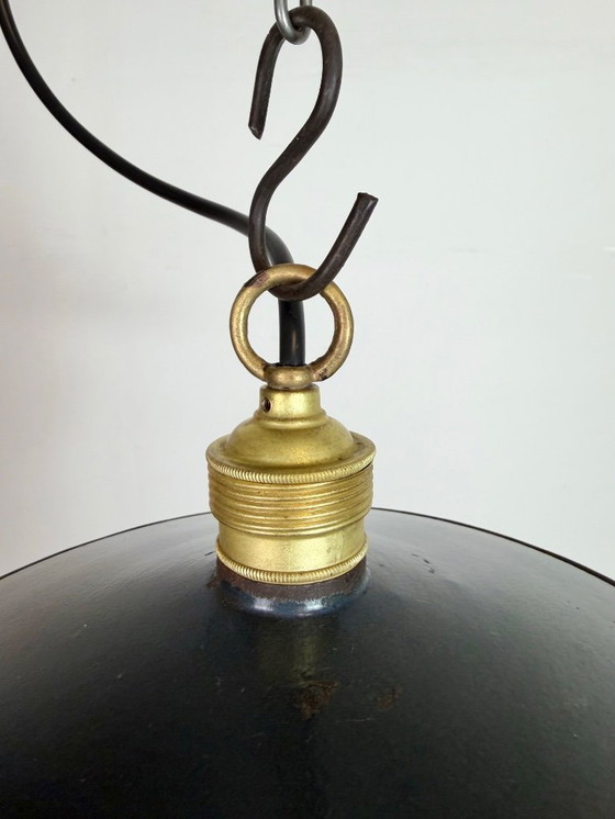 Image 1 of Industrial Dark Blue Enamel Light, 1930s