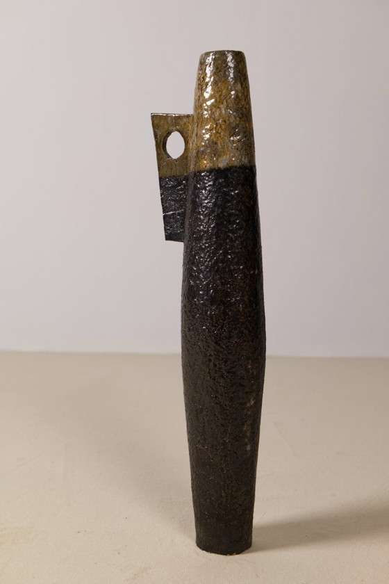 Image 1 of Large French Modernist Stoneware Vase