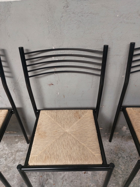 Image 1 of 4 x Sillas de mimbre y metal de los años 80