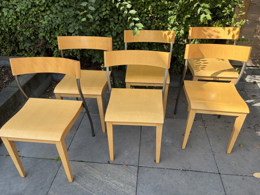 6 Vintage IKEA Nordisk Tina Christensen chairs from the 90s – eetkamerstoelen, Metal, Wood (photo 2 of 8)
