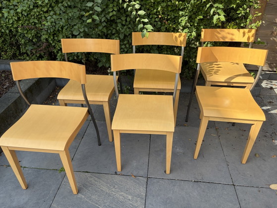 6 Vintage IKEA Nordisk Tina Christensen chairs from the 90s – Dining chairs, Metal, Wood (photo 2 of 8)