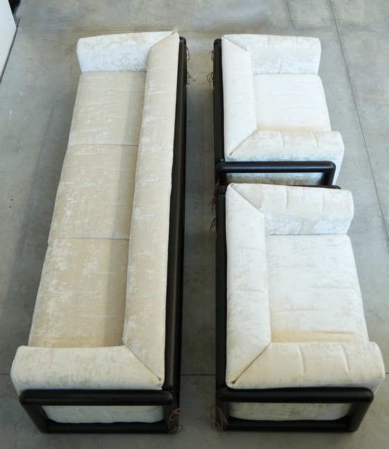 Image 1 of 1973 "Cornaro" Sofa & Fauteuil Set door Carlo Scarpa voor Gavina - Iconisch Italiaans Modernistisch Ontwerp
