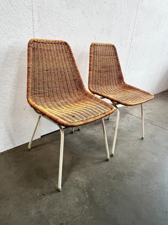 Image 1 of Tweetal vintage rotan stoelen, Dirk van Sliedregt, 1960's