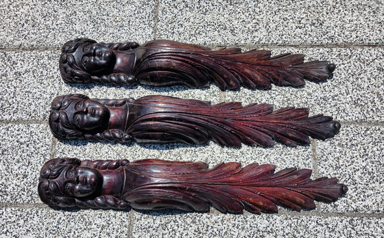 Image 1 of Cariatide scolpita in legno antico 3: Donna