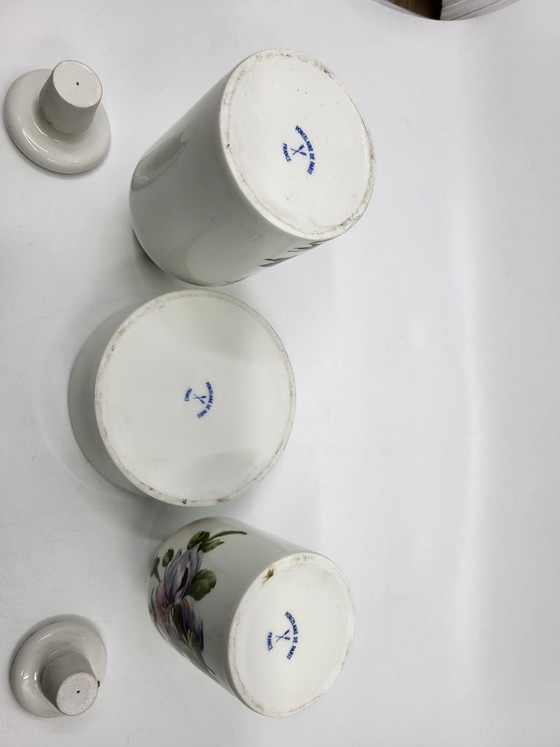 Image 1 of Juego de baño de porcelana de París, Francia, 1950 (juego de 3 piezas)