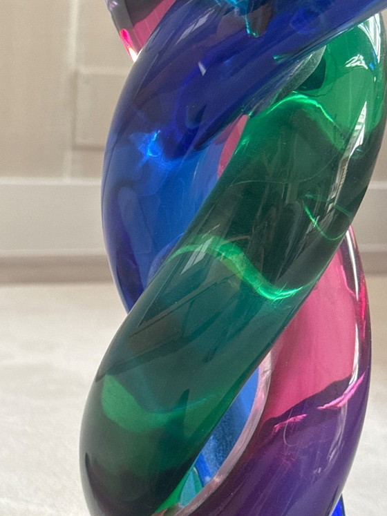 Image 1 of Table de salon en verre avec piètement artistique en verre de Murano – pièce unique