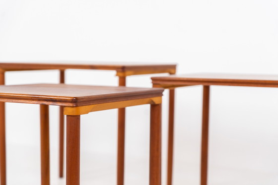 Image 1 of Set of 3 Nesting Tables by E.W. Bach for Toften Møbelfabrik (Denmark, 1960s)