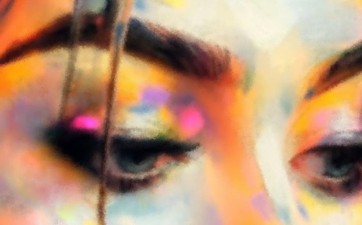 Acrylic painting on canvas "Sexy glamour" / (80 x 60 cm)