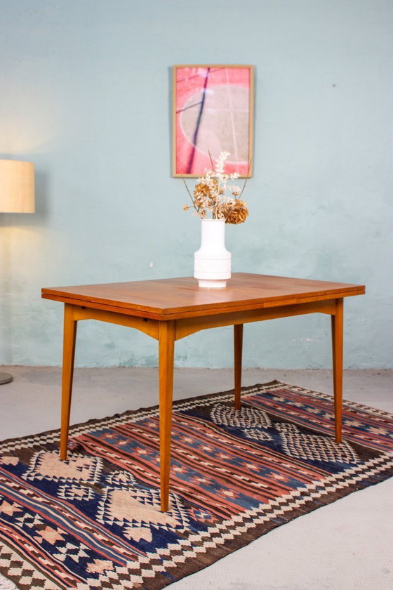 Image 1 of Vintage teak dining table, extendable, mid-century modern, 1960s