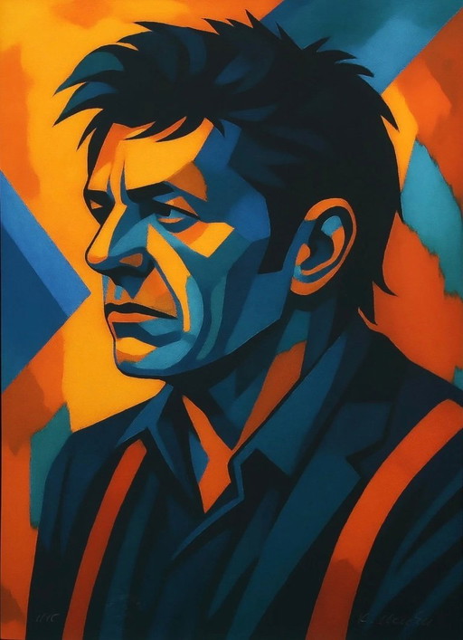 Karmen Moccha : "Herman Brood". Signé à la main et numéroté. Édition 1/10. Giclée sur velours Hahnemühle.