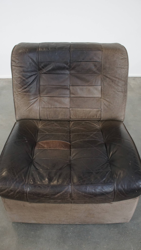 Image 1 of Grijze Vintage Lederen Design Fauteuil
