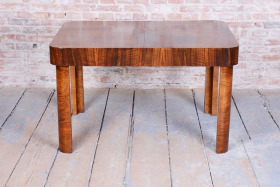Restored Art Deco Extendable Table, Walnut, Revived Polish, Czech, 1930s – Dining tables, Wood (photo 9 of 17)