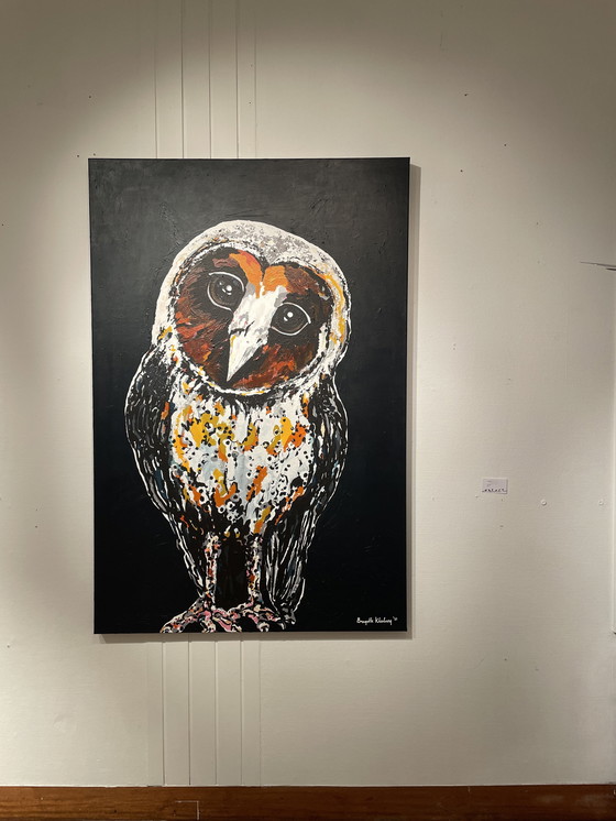 Image 1 of Painting Portrait Of A Barn Owl