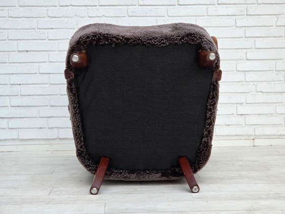 1960s, Danish armchair, reupholstered, genuine sheepskin. – Other (photo 3 of 22)