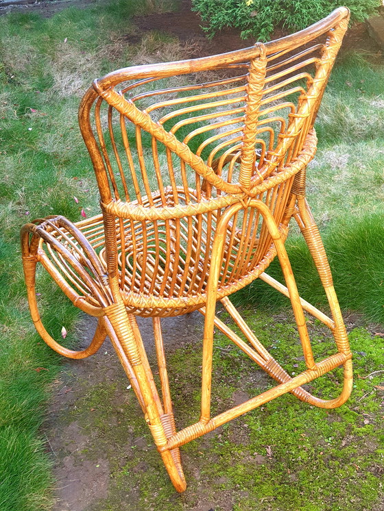 Image 1 of Special Vintage Rattan Rohé Design Armchair