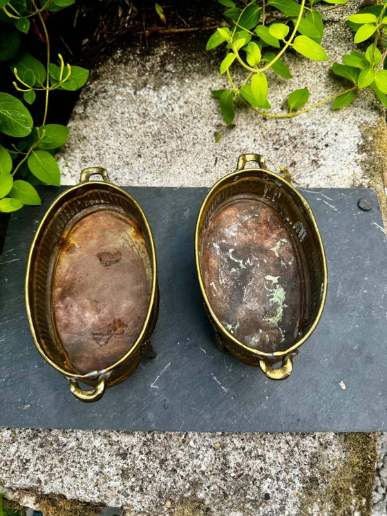 2 Macetas de latón Art Nouveau – Brass (photo 5 of 8)