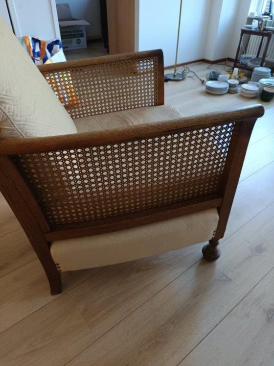 Antique chair (65 x 78 x 75 cm) with 2 cushions – Armchairs, Textile, Wood (photo 5 of 12)
