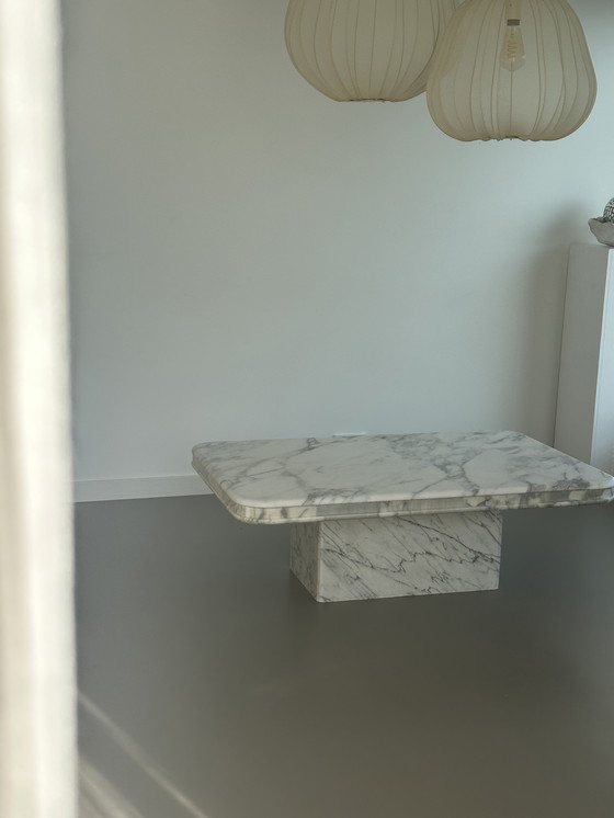 Image 1 of Vintage Carrara Bianco marble stone Italian coffee table 70s