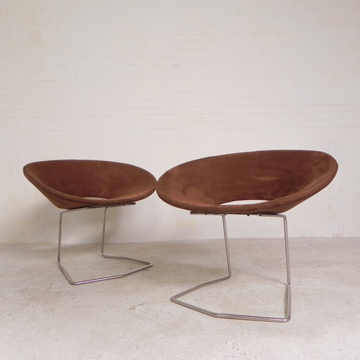 Set of 2 designer chairs in the style of Artifort, Leolux, Pierre Paulin