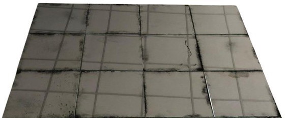 Image 1 of Set: 10 Handverzilverde en Antiqued Spiegeltegels