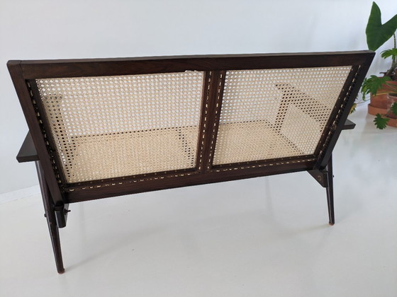 Image 1 of Handwoven vintage rattan lounge set, brand unknown, in excellent condition