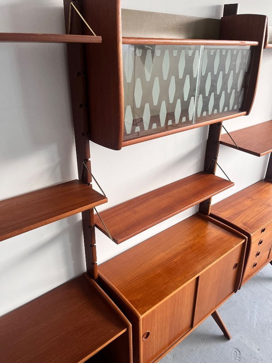 Image 1 of Mobile componibile a parete scandinavo di John Texmon | Norvegia, anni '60 | Teak di metà secolo