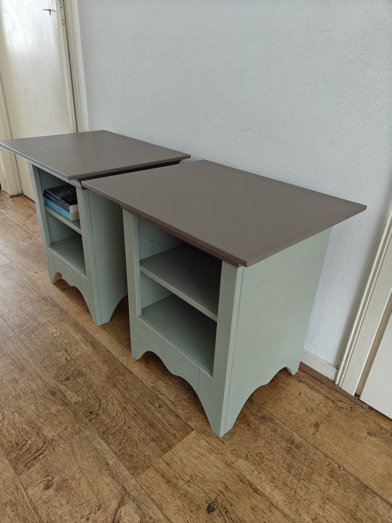 Image 1 of Set of restyled nightstands | Agave & Deep Earth