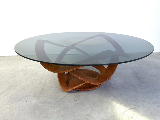 Stahl-Couchtisch von Maurice Barilone, 1980er Jahre – Roche Bobois, Couchtische, Glas, Metall (photo 9 of 9)